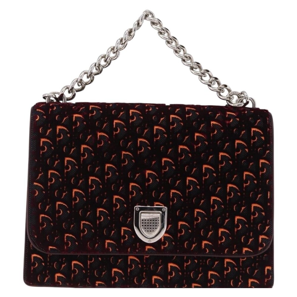 Christian Dior Diorama Flap Oblique Velvet and Canvas Medium